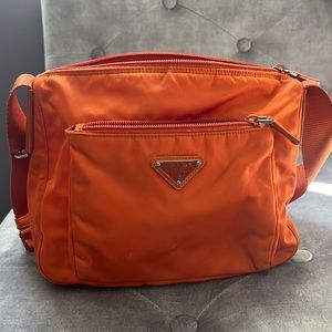 PRADA Crossbody Orange Nylon bag